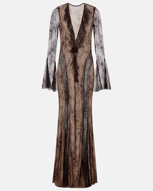 Bananhot Nori Lace Maxi Dress - Brown