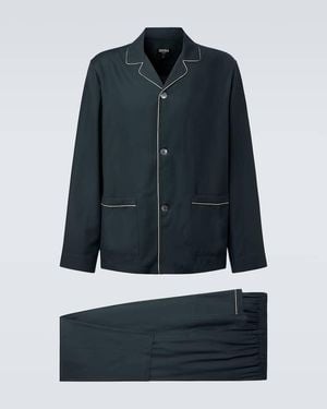 ZEGNA Cotton And Cashmere Pyjamas - Blue