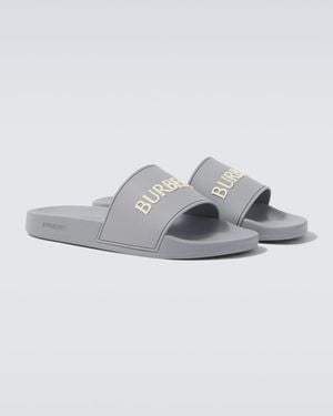 Burberry Logo Slides - Gray