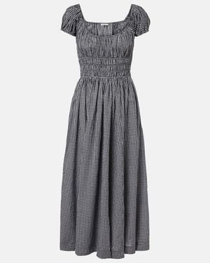Doen Vestido Midi Quinley De Algodon - Gris