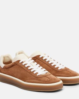Loro Piana Tennis Suede Sneakers - Brown
