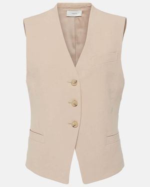 Vince Linen-Blend Vest - Natural