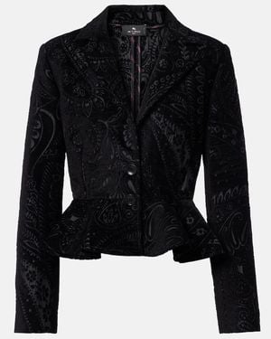 Etro Paisley Peplum Blazer - Black