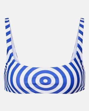 Jean Paul Gaultier Printed Jersey Bra Top - Blue