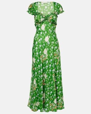 Doen Vestido Largo Valerine De Saten De Seda - Verde
