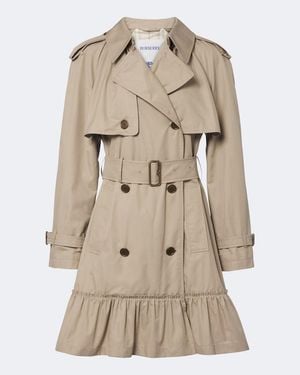 Burberry Tillydrine Cotton Gabardine Trench Coat - Natural