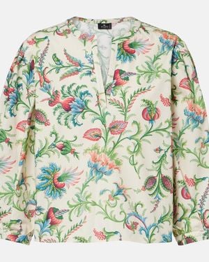Etro Boxy Fit Shirt With Balloon Sleeves - Green