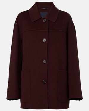 Max Mara Virgin Wool Coat - Purple