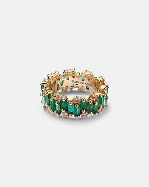 Suzanne Kalan 18Kt Ring With Emeralds - White