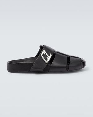 Christian Louboutin Abubizz Leather Slippers - Black