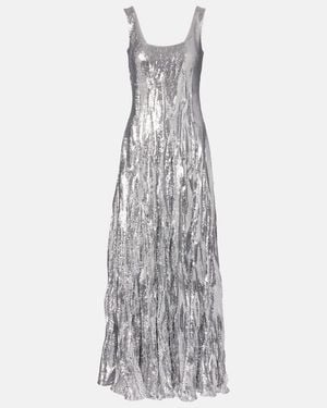 Marmar Halim Sequined Silk-Blend Gown - Grey