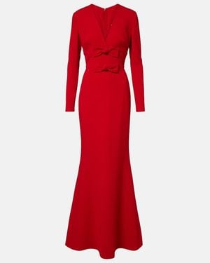 Elie Saab Bow-Detail Cady Gown - Red
