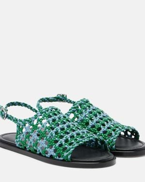 JW Anderson Net Fishnet Sandals - Green