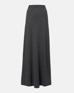 Balenciaga High-Rise Wool Maxi Skirt - Black