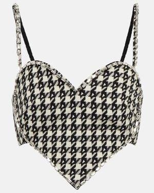 Area Heart-Shape Spaghetti-Strap Top - Black