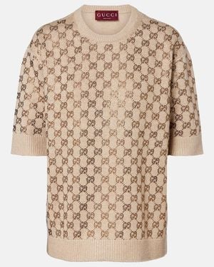 Gucci Pullover Gg Aus Einem Wollgemisch - Natur