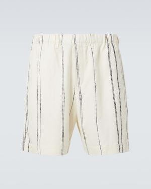 Commas Striped Shorts - White