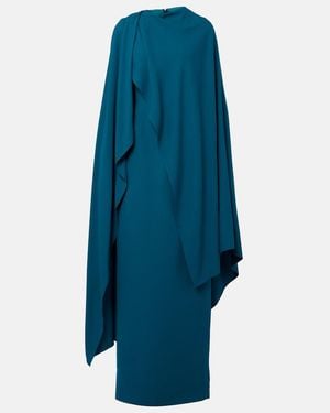 ROKSANDA Deena Caped Crepe Gown - Blue