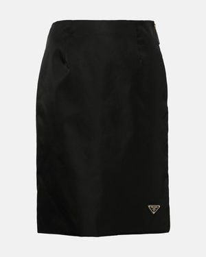 Prada Re-Nylon Brand-Plaque High-Rise Nylon Mini Skirt - Black