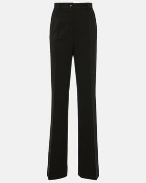Dolce & Gabbana Milano High-Rise Jersey Flared Trousers - Black