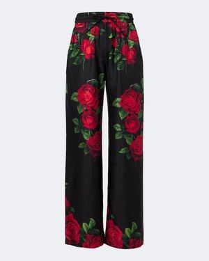 Dolce & Gabbana Palazzo-Hose Aus Seide - Rot