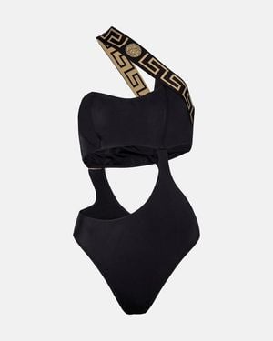 Versace Badeanzug Mit Asymmetrischer Schulterpartie Und Cut-outs - Schwarz