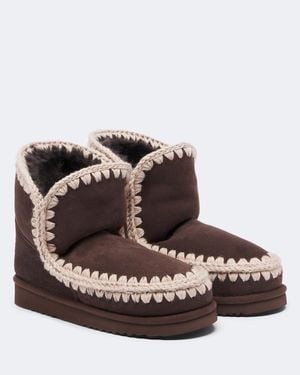 Mou Ankle Boots 18 Aus Veloursleder Mit Shearling - Braun