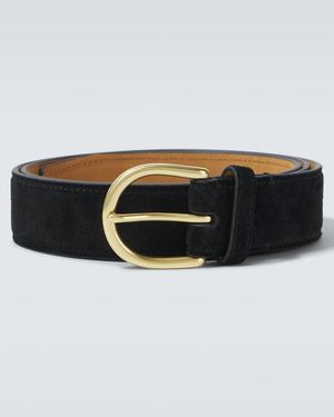 George Cleverley Suede Belt - Black