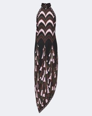 PUCCI Baiadera Halterneck Silk Twill Midi Dress - White
