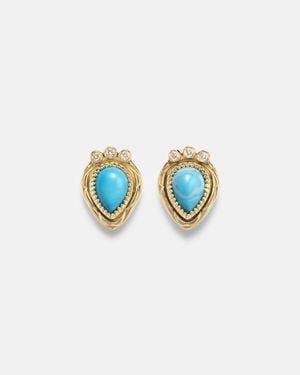 Ileana Makri Tiara 18Kt Drop Earrings With Diamonds And - Blue