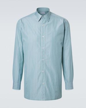 Charvet Hemd Aus Baumwollpopeline - Blau