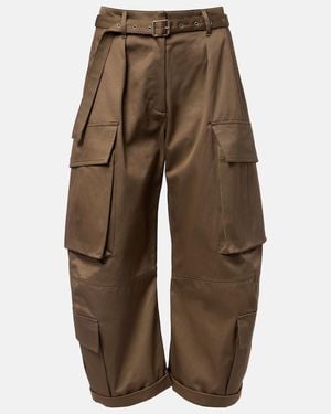 Acne Studios Pama Cropped Cotton Twill Barrel-Leg Cargo Trousers - Brown