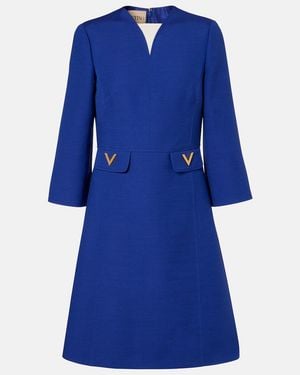Valentino Crepe Couture Minidress - Blue
