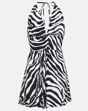 Alexandra Miro Irena Zebra-Print Jumpsuit - Black