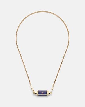 Marie Lichtenberg Halskette Baby Locket Aus 18Kt Gelbgold Mit Rubinen Und Lapislazuli - Natur