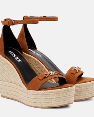 Versace Espadrille-Sandalen Medusa '95 Mit Veloursleder - Braun
