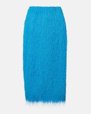 Dries Van Noten Fringed Midi Skirt - Blue