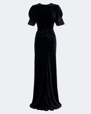 Victoria Beckham Robe Isabella Aus Samt - Schwarz