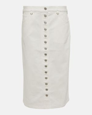 Courreges Multiflex Denim Midi Skirt - White