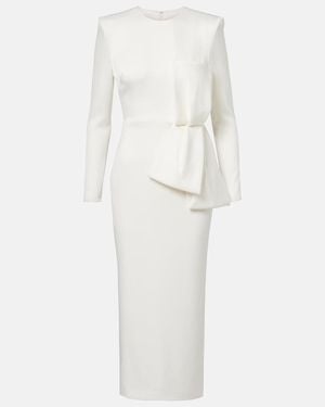 Alex Perry Bow-Detail Crepe Satin Gown - White