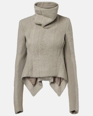 Rick Owens Asymmetric Alpaca And Wool-Blend Jacket - Gray