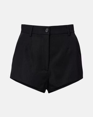 Dolce & Gabbana Virgin Wool Gabardine Micro Shorts - Black