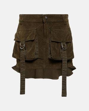 Blumarine Velvet Cargo Miniskirt - Green