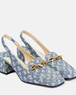 Jimmy Choo Diamond Tilda Denim Slingback Court Shoes - Blue