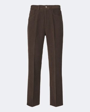 AURALEE Wool And Cashmere Corduroy Straight Trousers - Brown