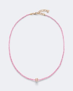 Suzanne Kalan Infinite 18Kt Rose Beaded Necklace With Spinels And Diamonds - White