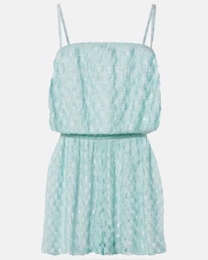 Missoni Playsuit Aus Haekelstrick - Blau