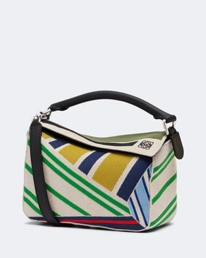 Loewe Bestickte Henkeltasche Puzzle Small - Blau