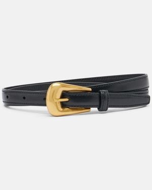 Saint Laurent Folk Leather Belt - Black