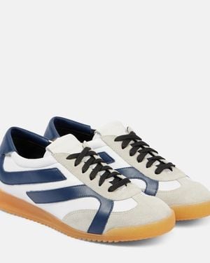 Proenza Schouler Track Suede-Trimmed Leather Trainers - Blue